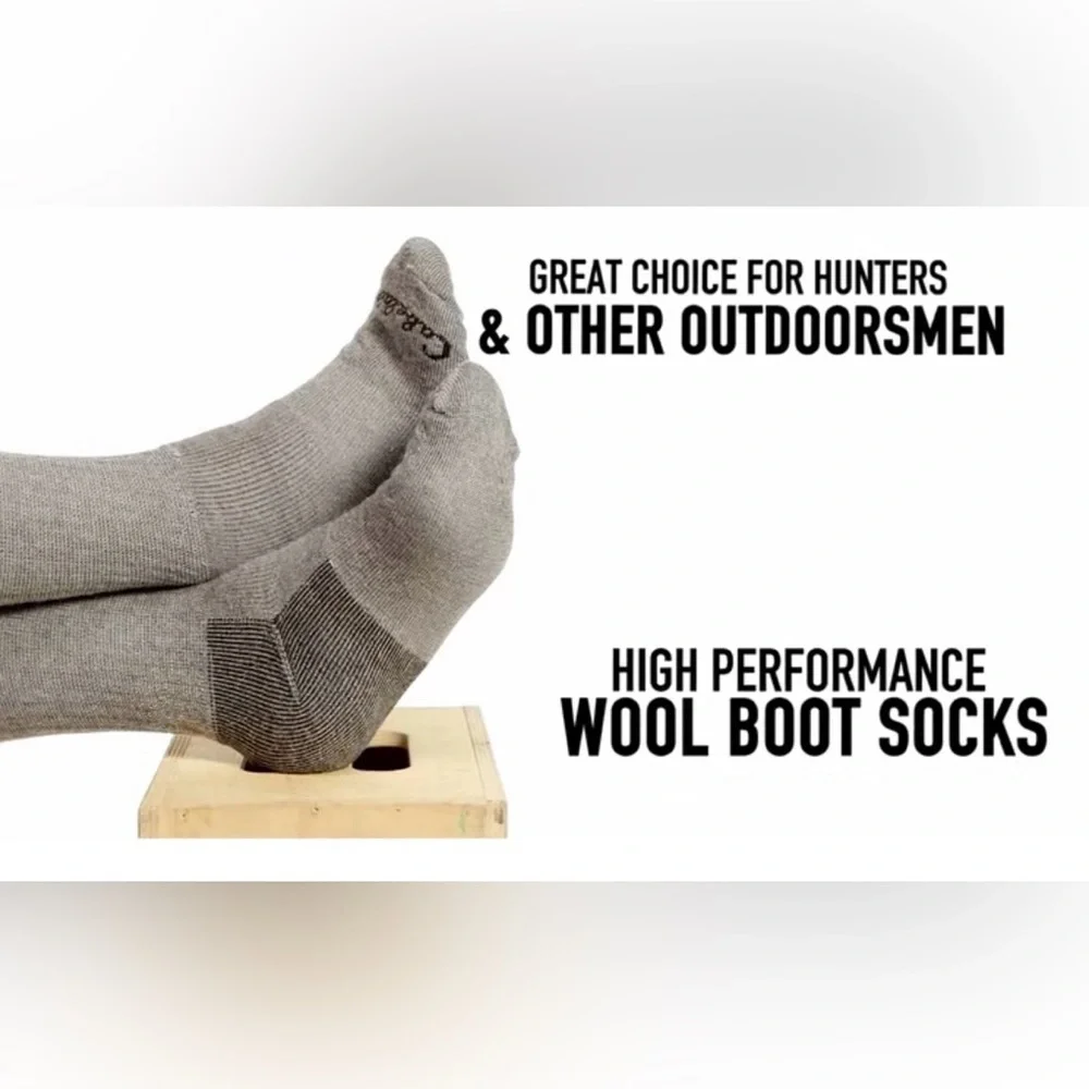Cabela's Medium-Weight Wool Boot Socks for Men Gray Size Large 9-12